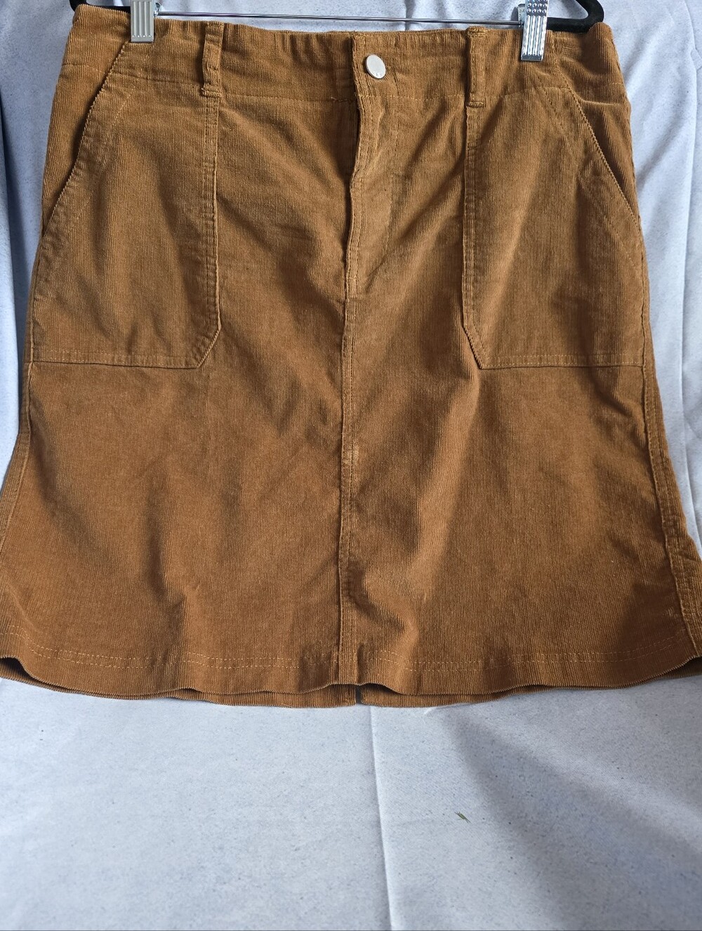 32 Degrees Corduroy A-Line Skirt in Camel Brown